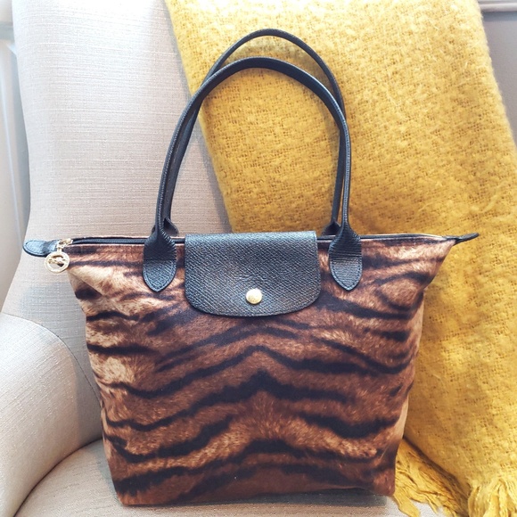 Longchamp Handbags - Longchamp Velvet Le Tigre Handbag, Long Handle